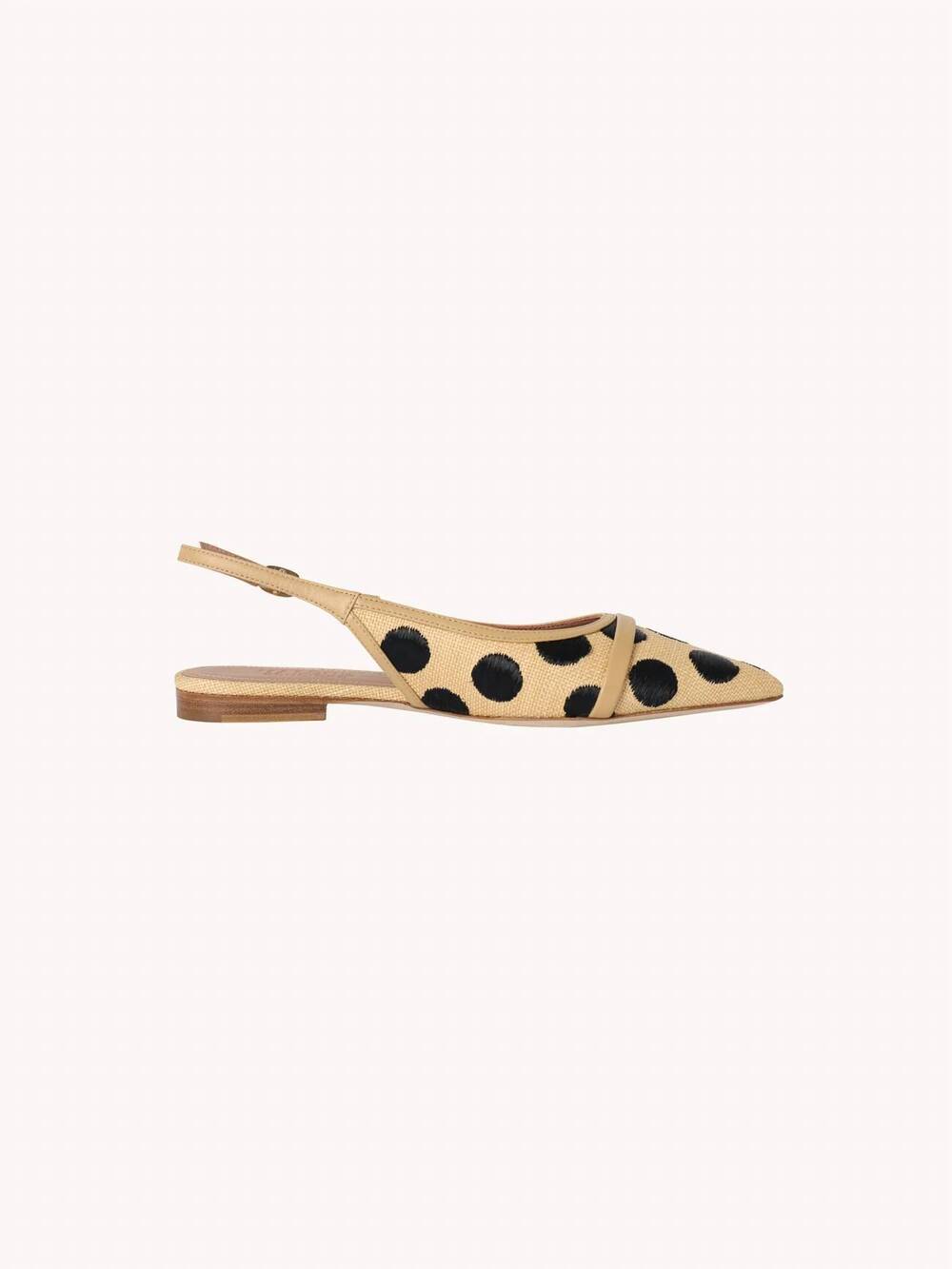 NEW MALONE SOULIERS women's jama 10 slingback flats in beige/black